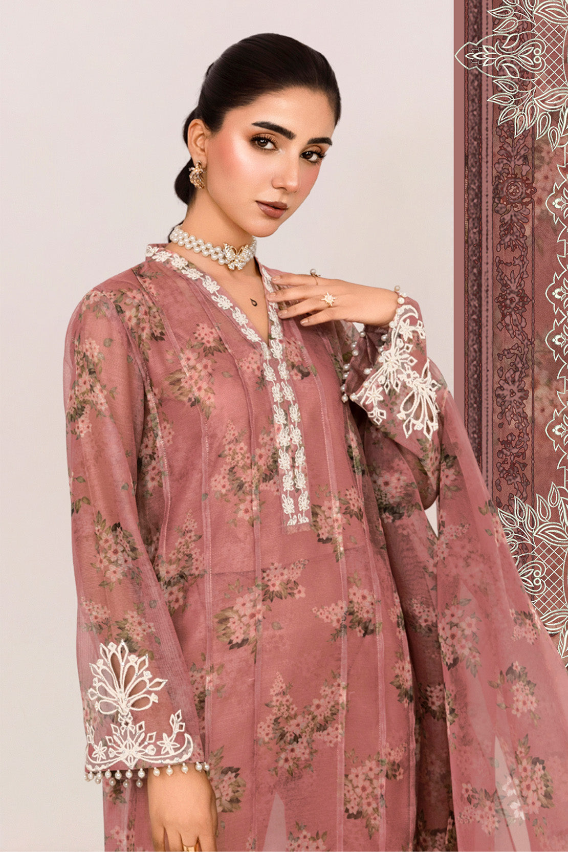3PC COTTON NET, ORGANZA & LAWN EID FESTIVE UNSTITCHED