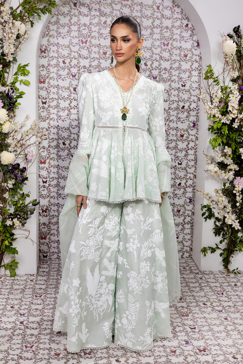 SUNLIT PATELS – 3PC RAWSILK & ORGANZA PRET GRIP/SILK