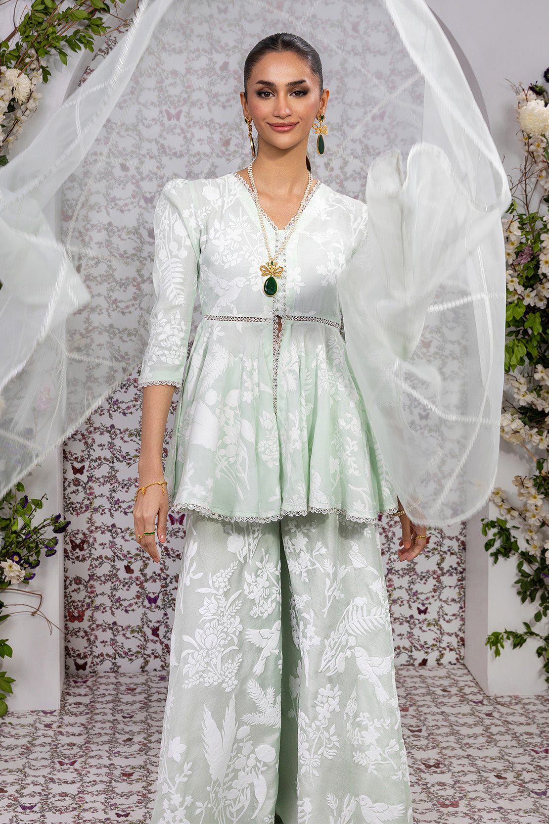 SUNLIT PATELS – 3PC RAWSILK & ORGANZA PRET GRIP/SILK