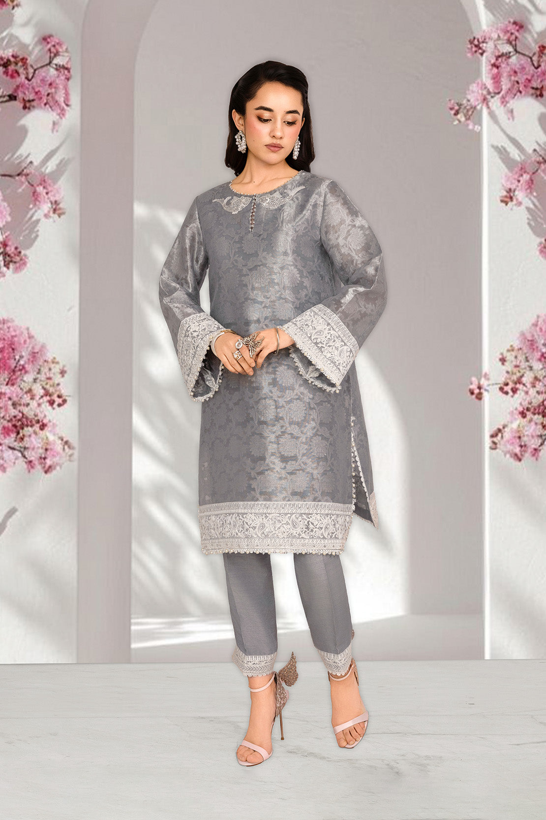 2PC SELF JAMAWAR & RAWSILK EID FESTIVE UNSTITCHED