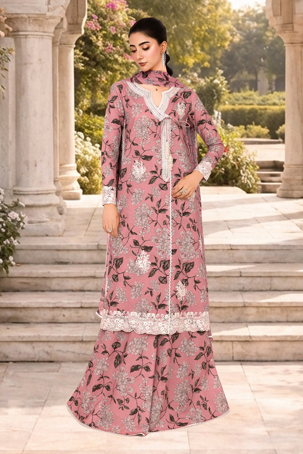 3PC LAWN & CHIFFON EID FESTIVE UNSTITCHED