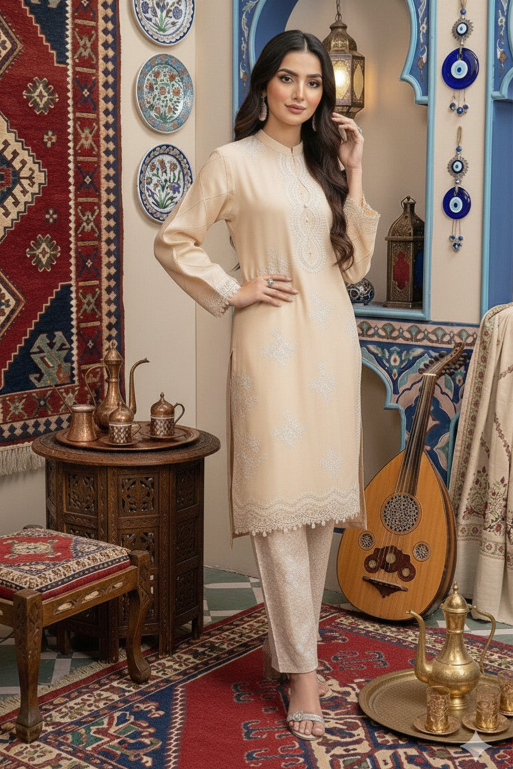 Embroidered - 2 Pc Khaddar Suit