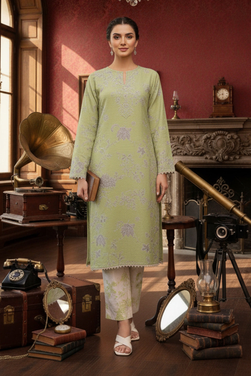 Embroidered - 2 Pc Khaddar Suit