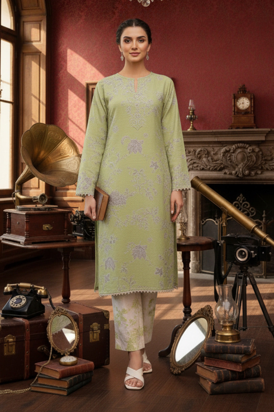 Embroidered - 2 Pc Khaddar Suit