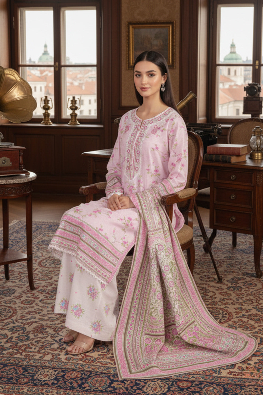Embroidered - 3 Pc Khaddar Suit