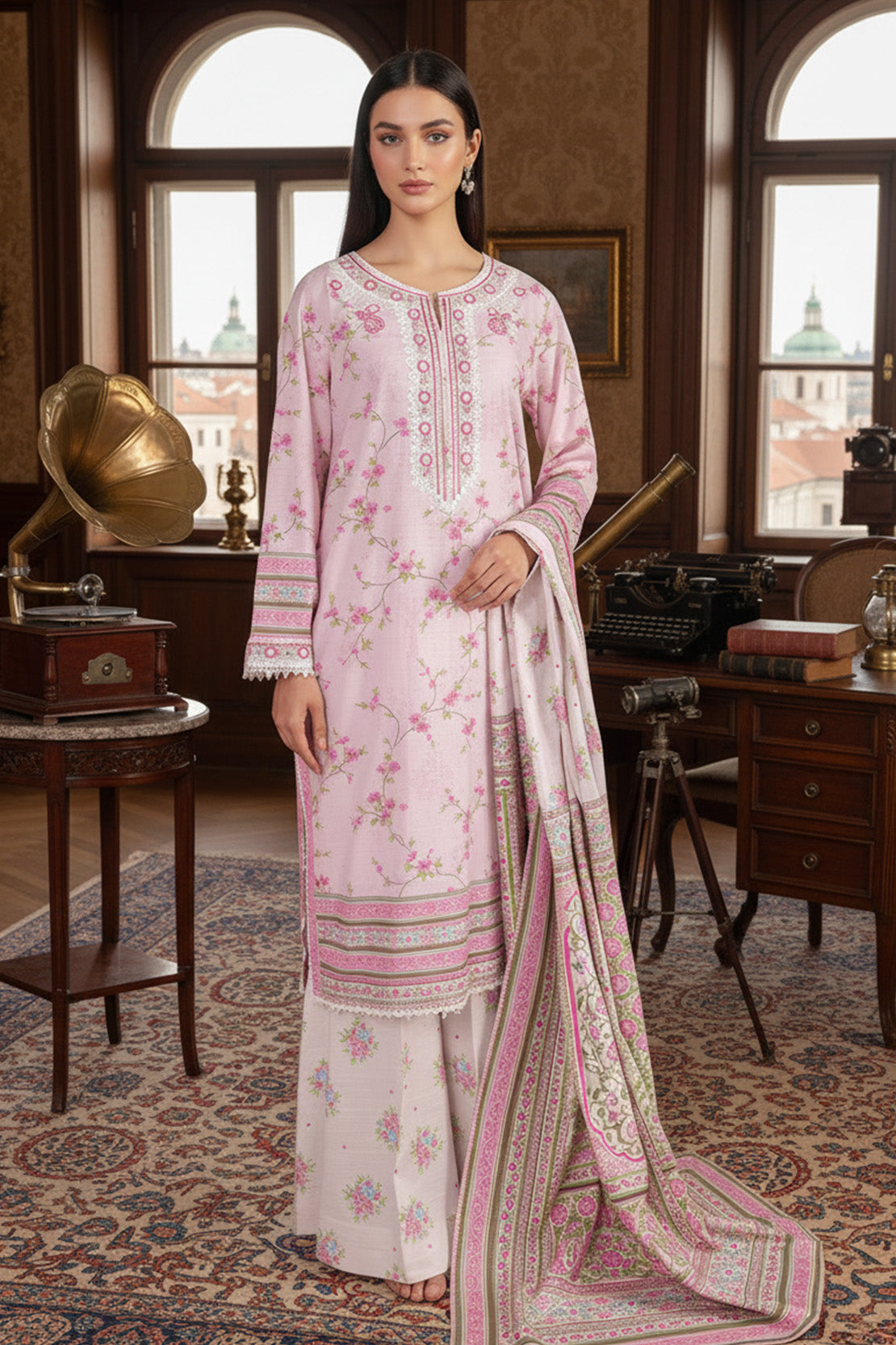 Embroidered - 3 Pc Khaddar Suit