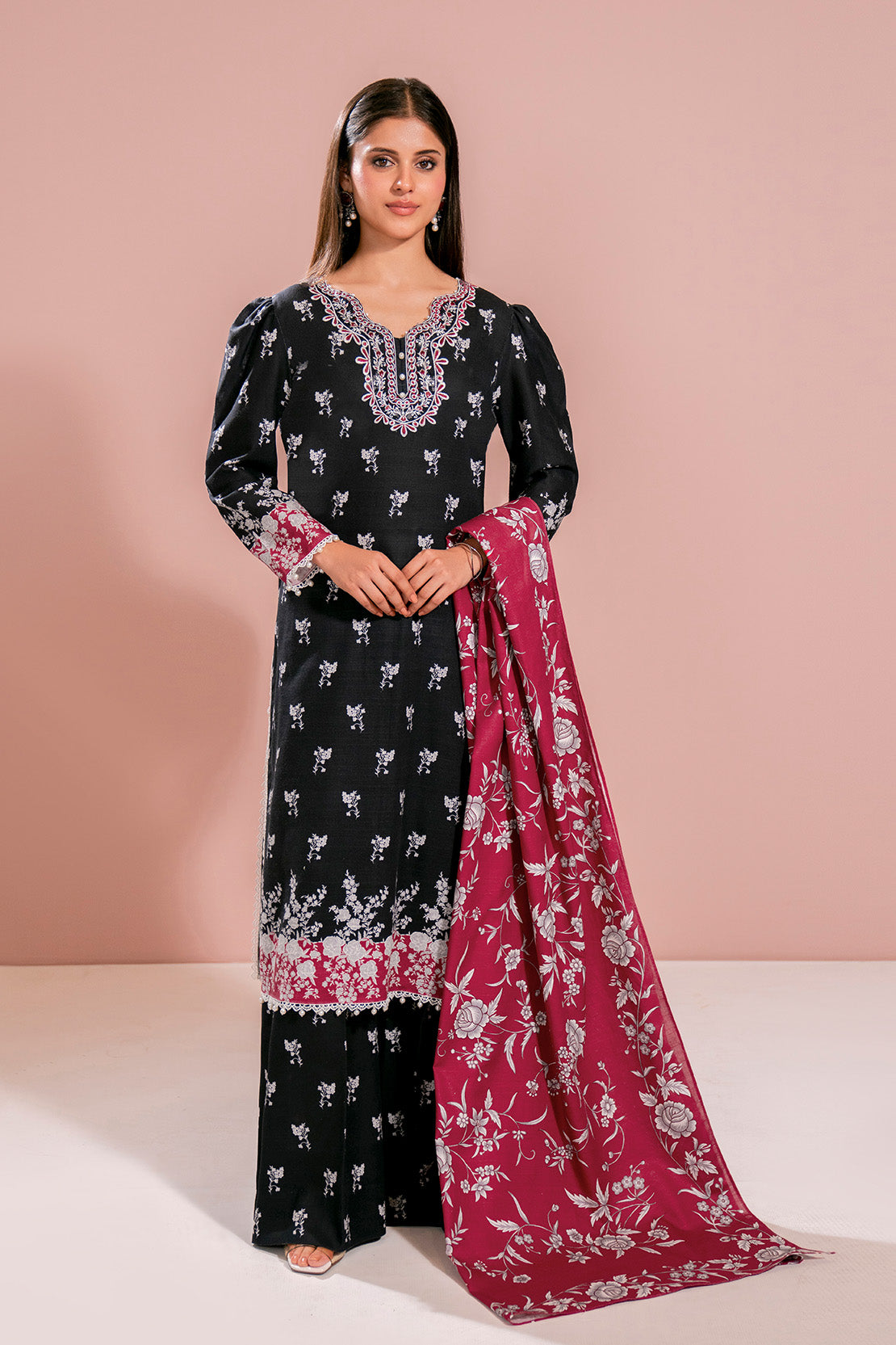 Embroidered - 3 Pc Khaddar Suit