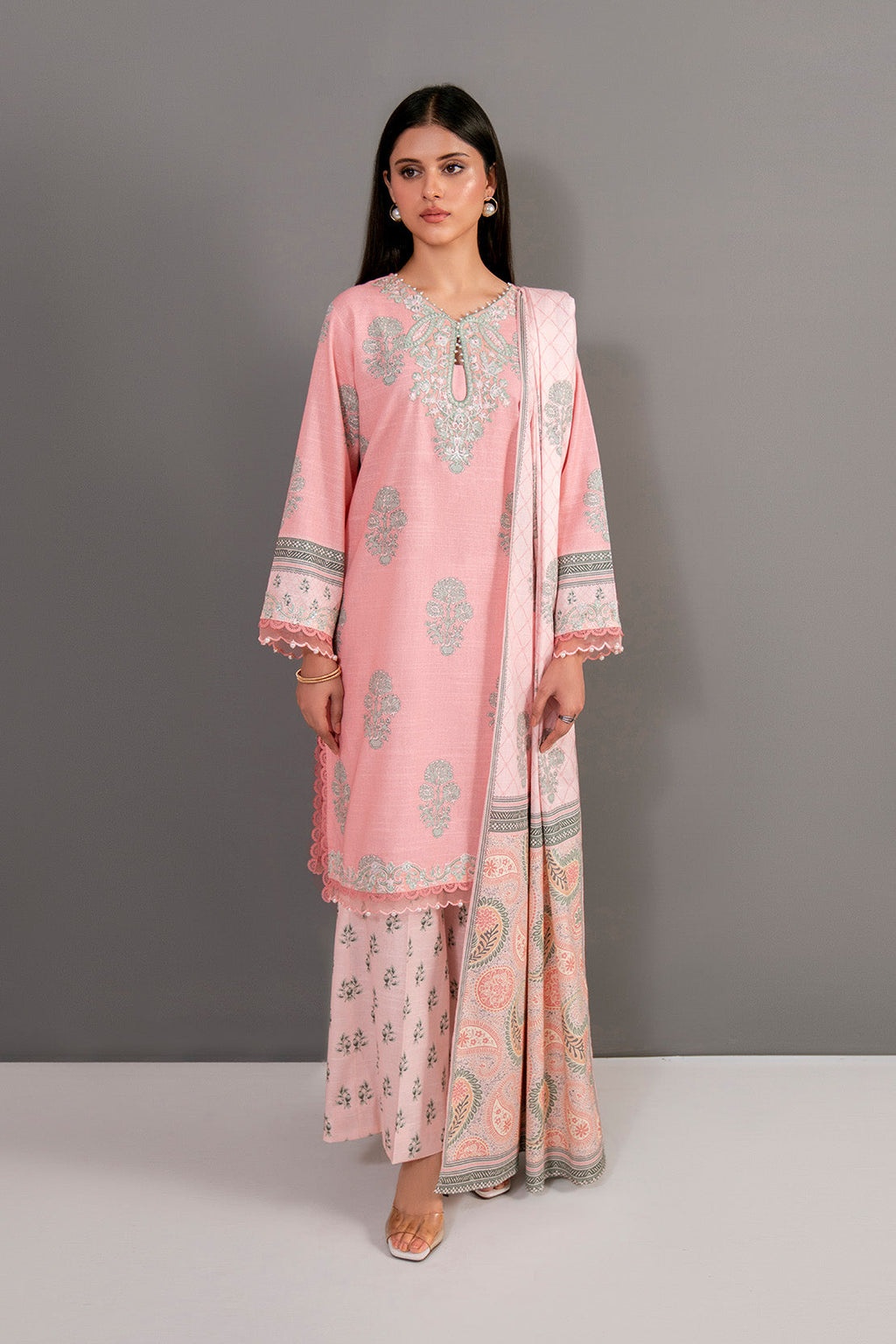 Embroidered - 3 Pc Khaddar Suit