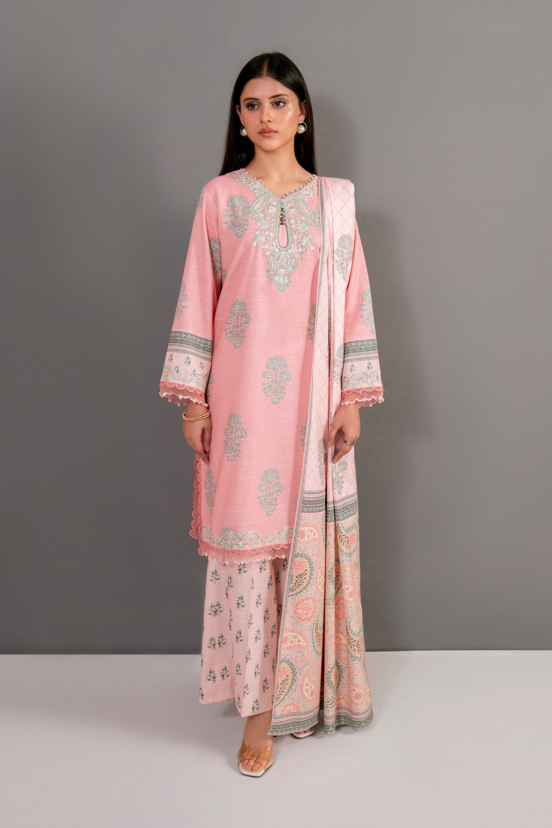 Embroidered - 3 Pc Khaddar Suit