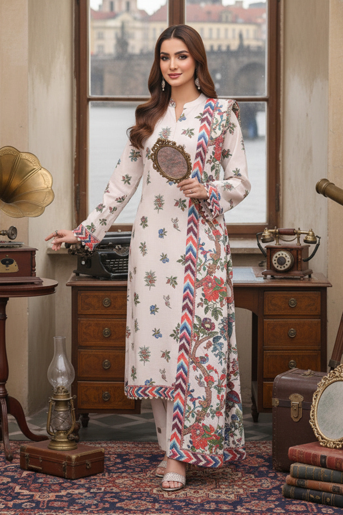 Printed - 3 Pc Khaddar Suit