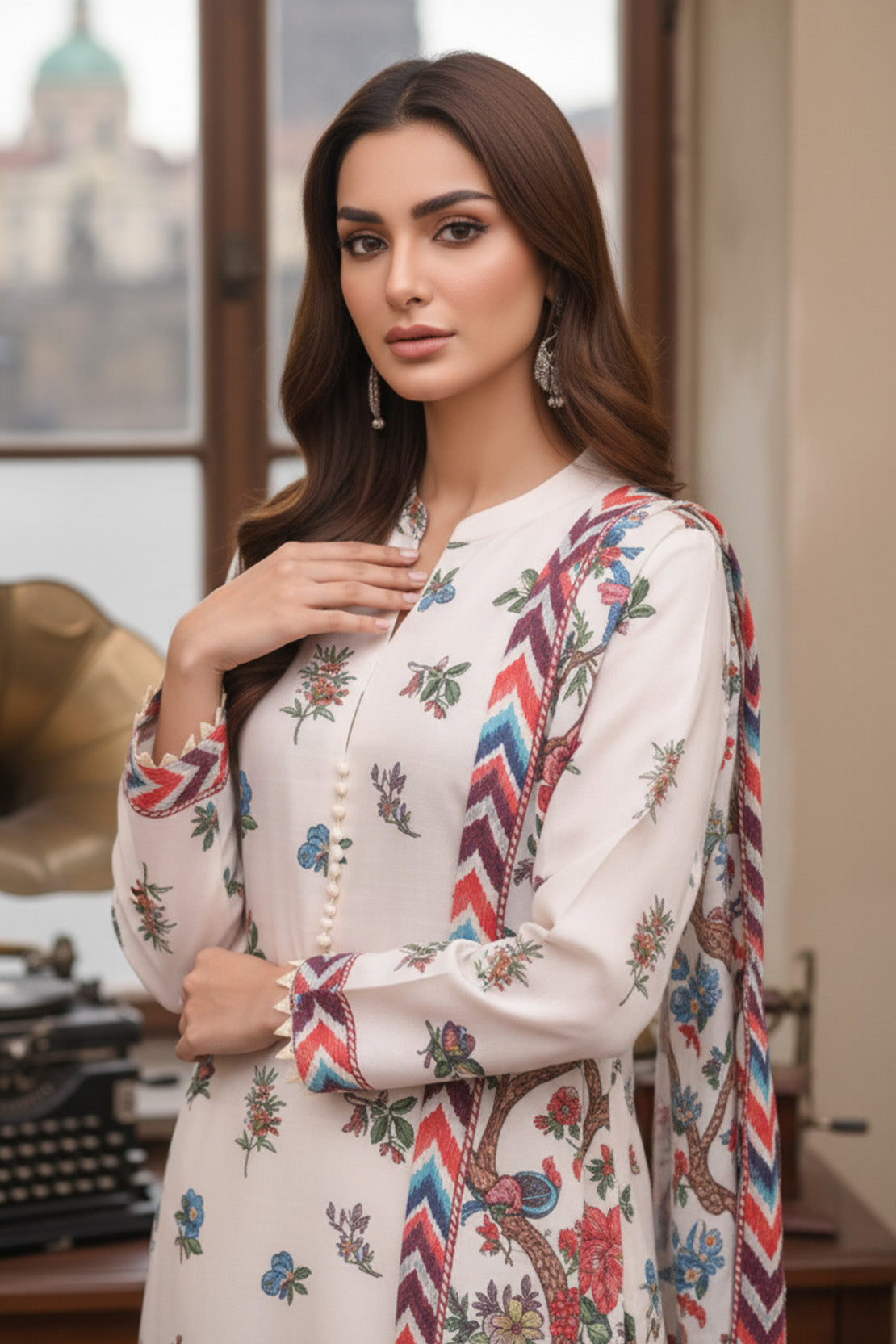 Printed - 3 Pc Khaddar Suit