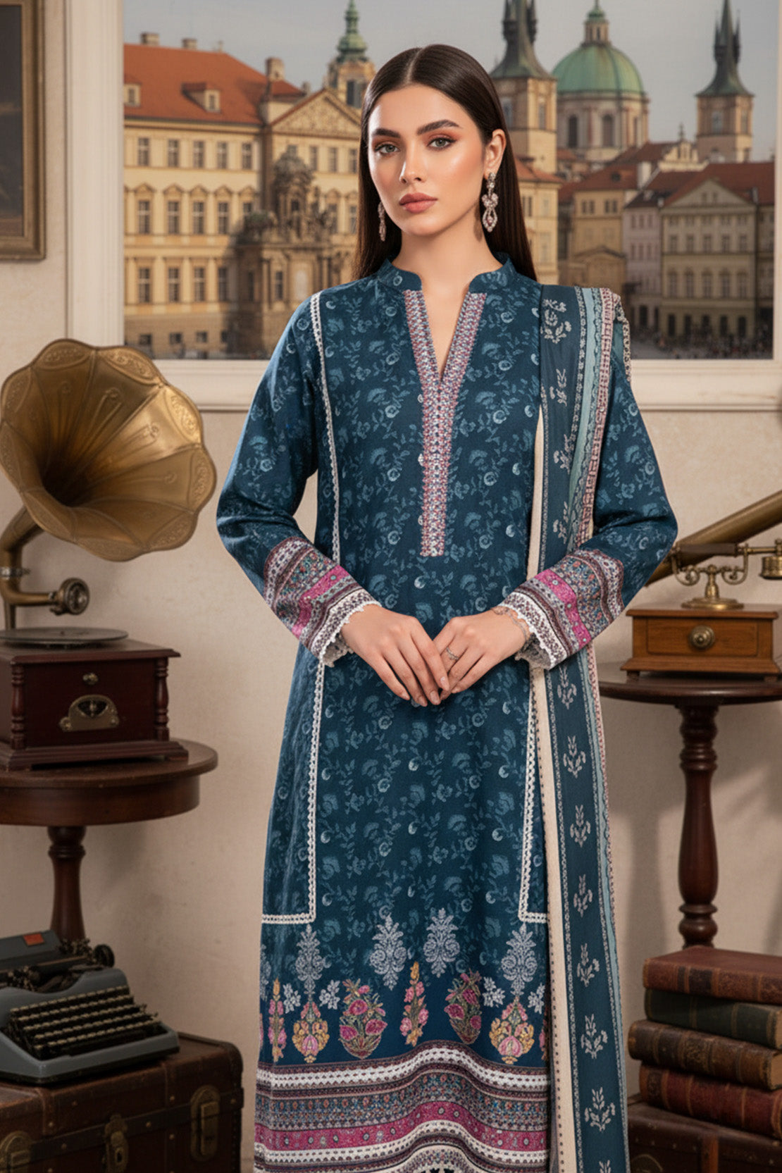Printed - 3 Pc Khaddar Suit