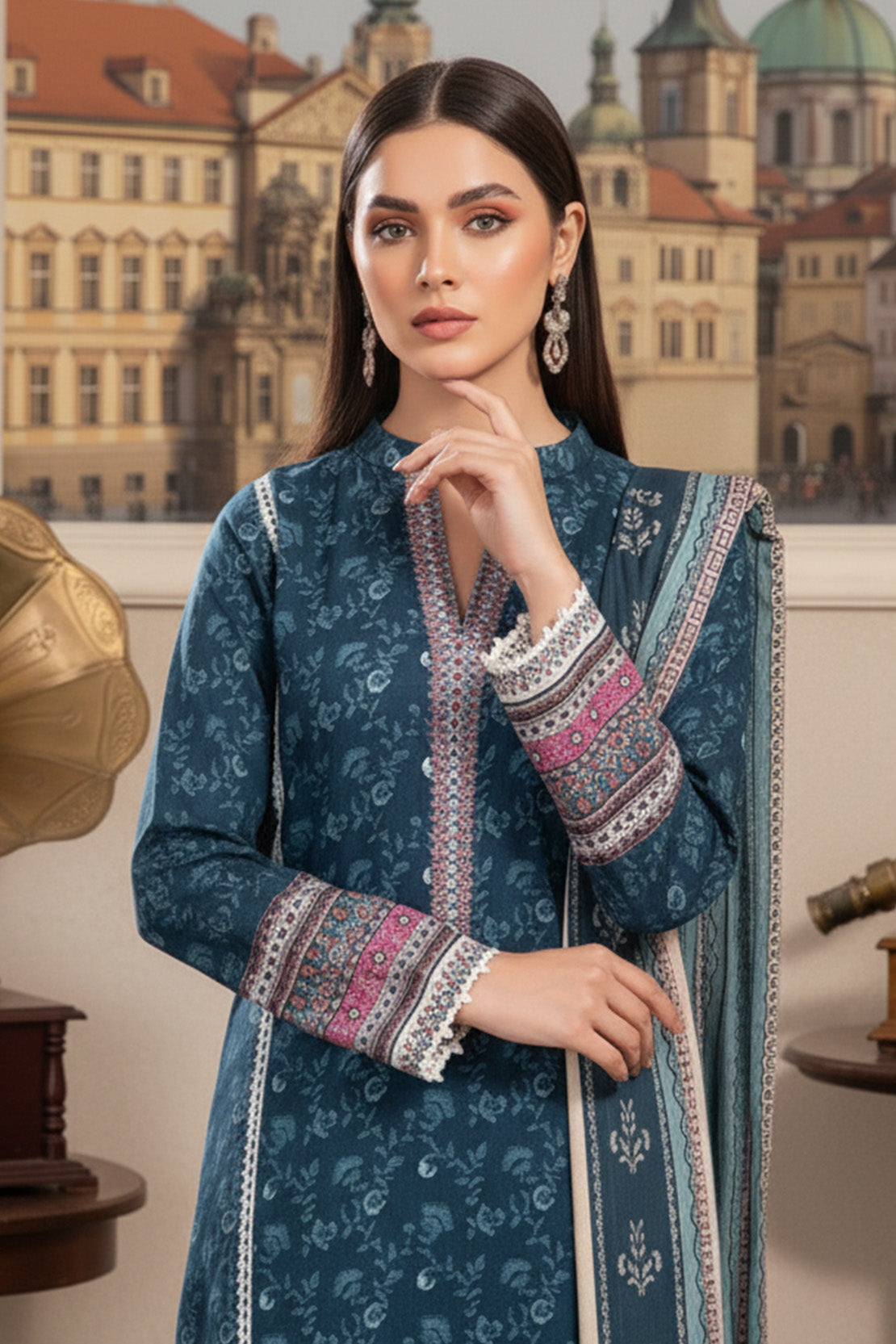 Printed - 3 Pc Khaddar Suit