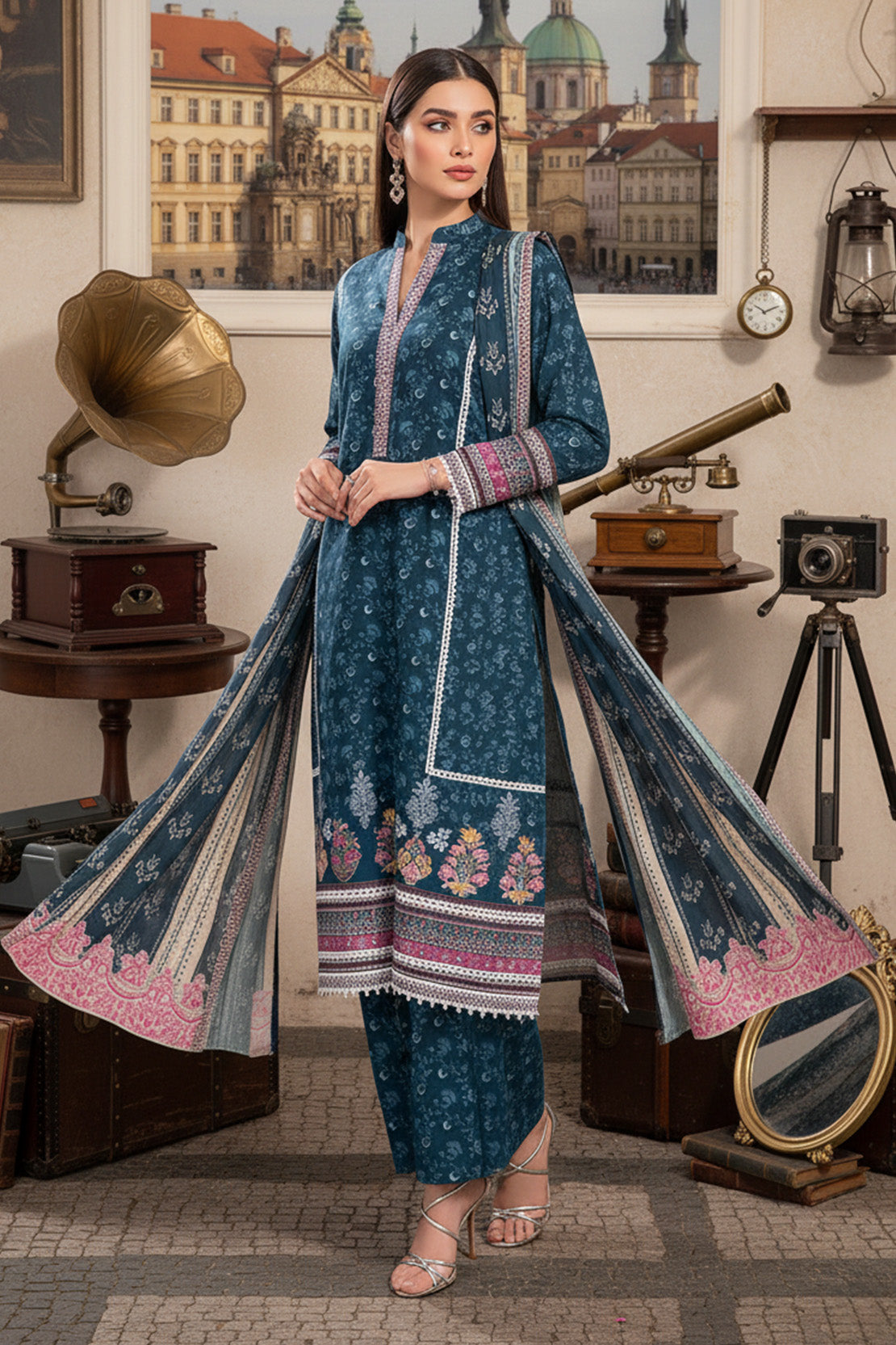 Printed - 3 Pc Khaddar Suit