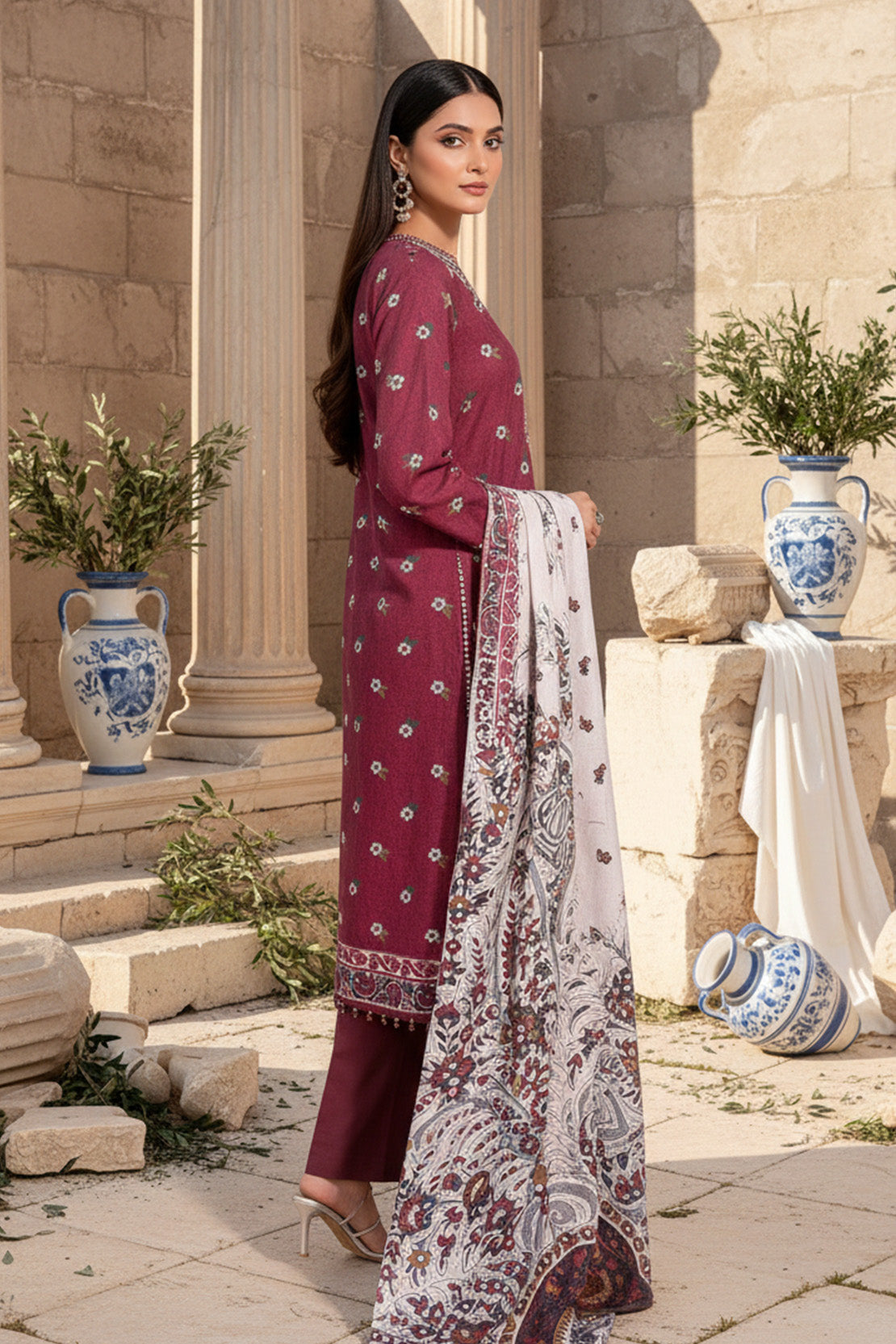 Embroidered - 3 Pc Khaddar Suit