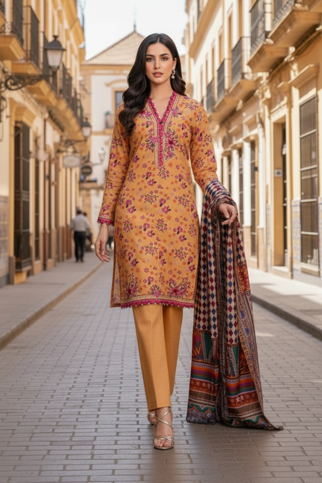 Embroidered - 3 Pc Khaddar Suit