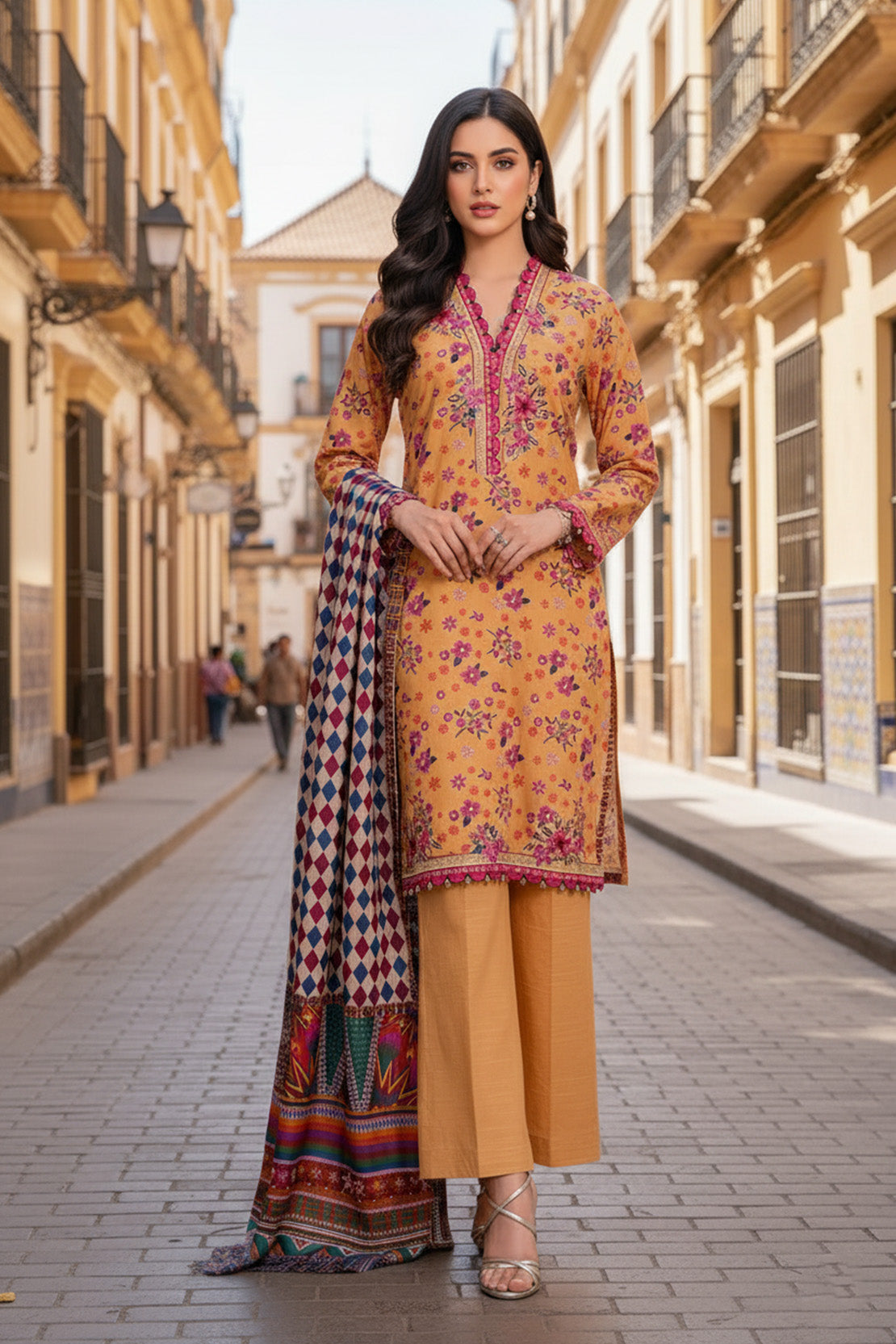 Embroidered - 3 Pc Khaddar Suit