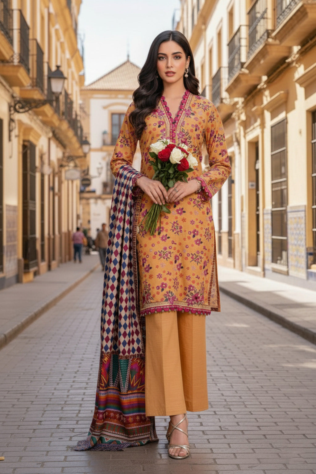 Embroidered - 3 Pc Khaddar Suit
