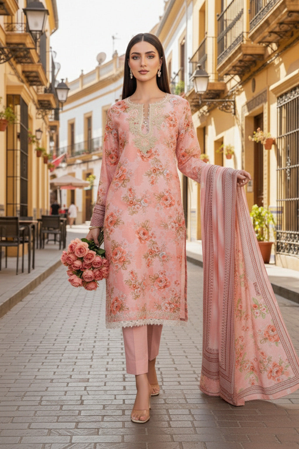 Embroidered - 3 Pc Khaddar Suit