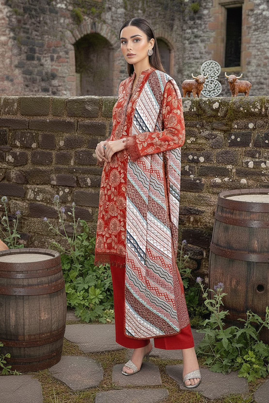 Printed - 3 Pc Khaddar Suit