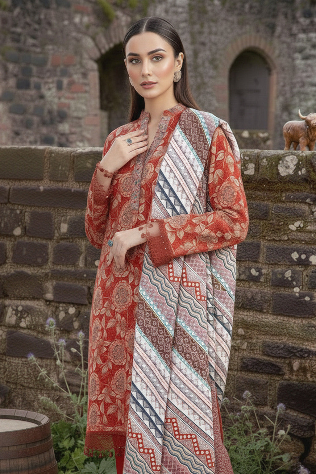 Printed - 3 Pc Khaddar Suit
