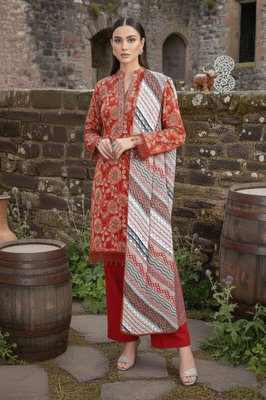 Printed - 3 Pc Khaddar Suit
