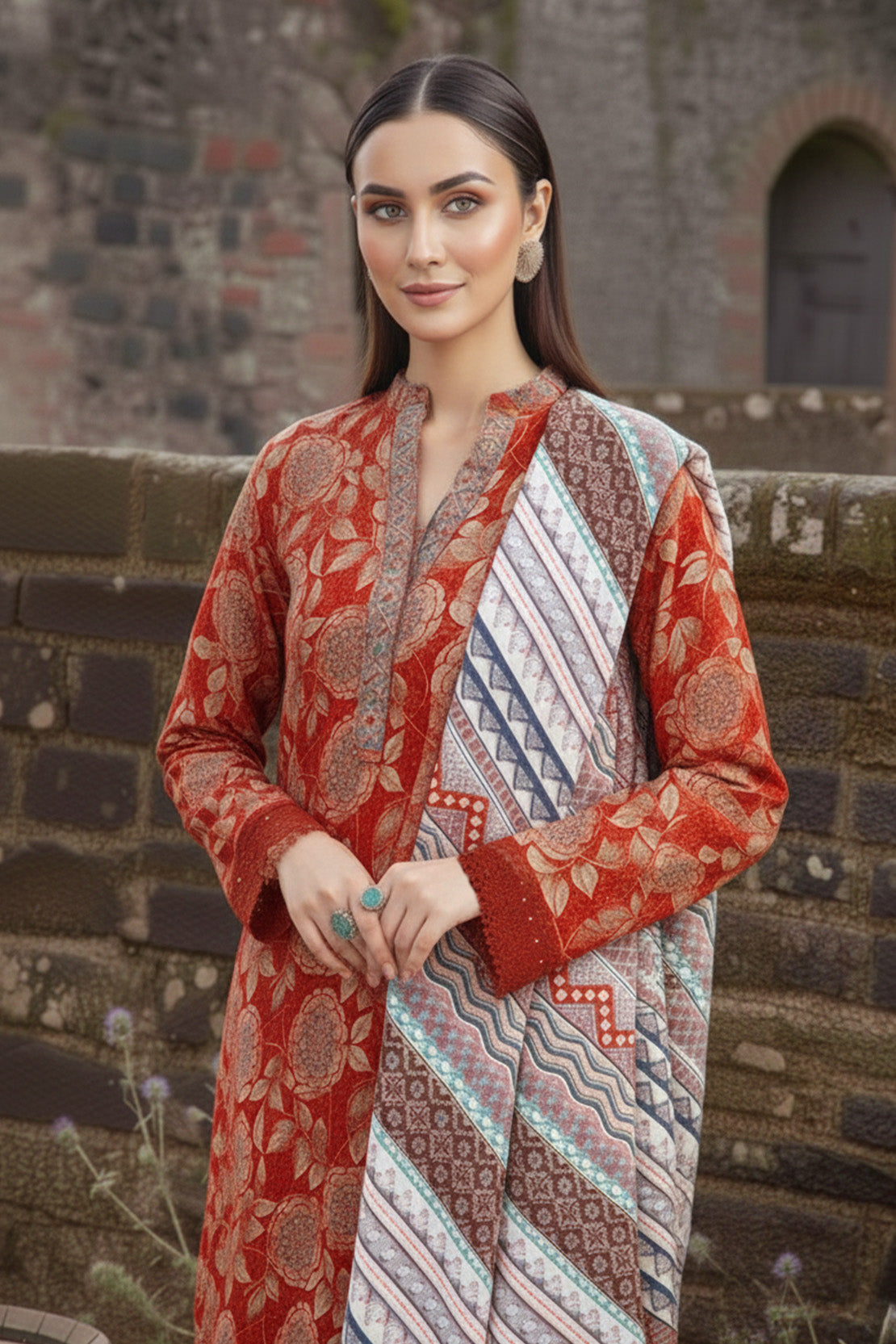Printed - 3 Pc Khaddar Suit