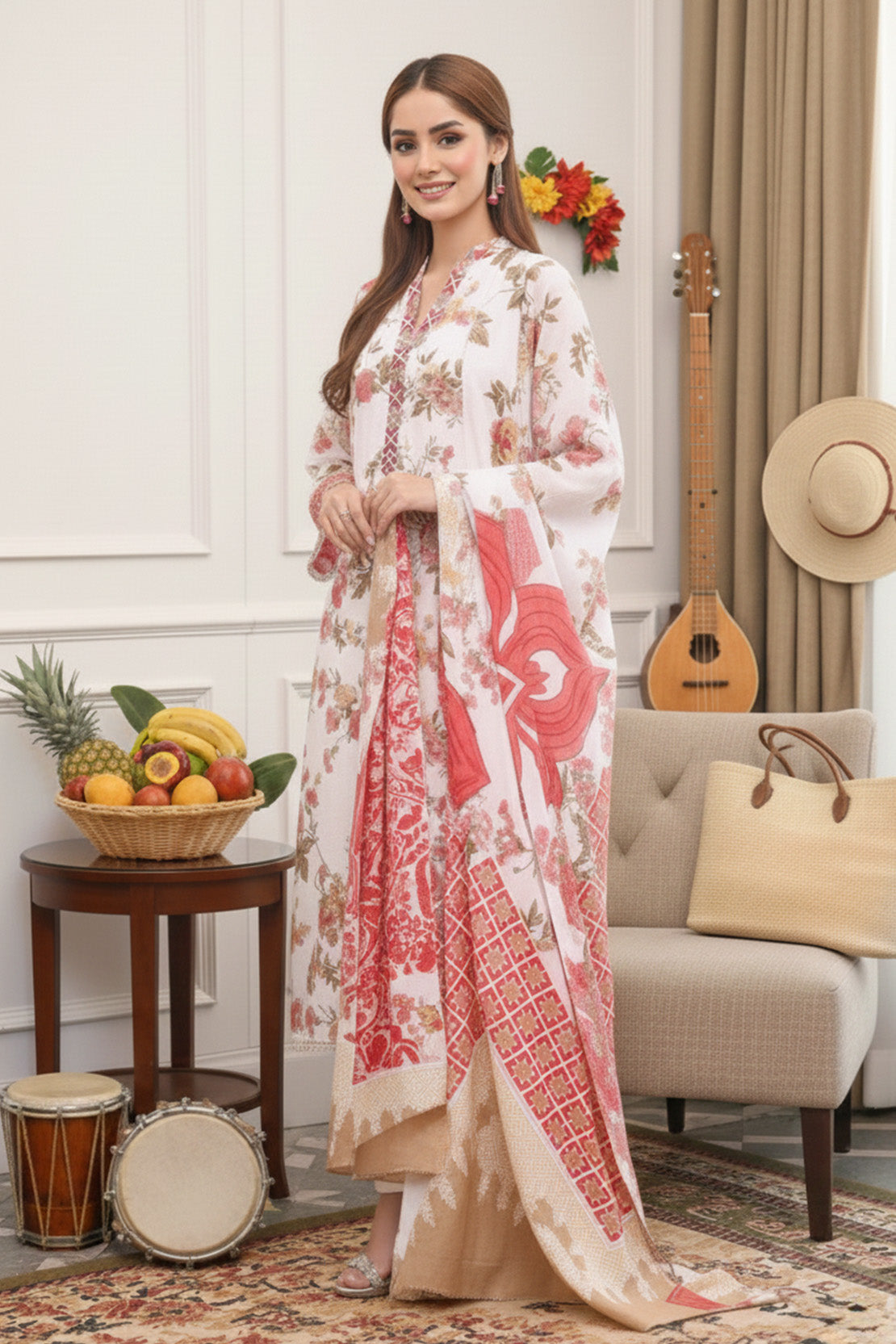 Printed - 3 Pc Khaddar Suit