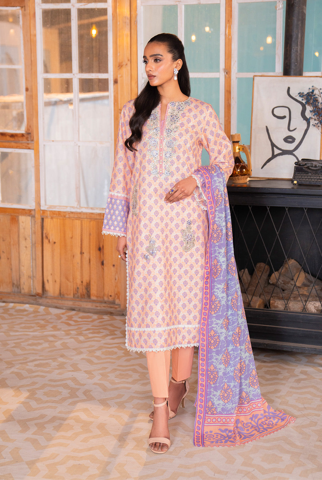 Embroidered - 2 Pc Lawn Suit (Lawn Dupatta)