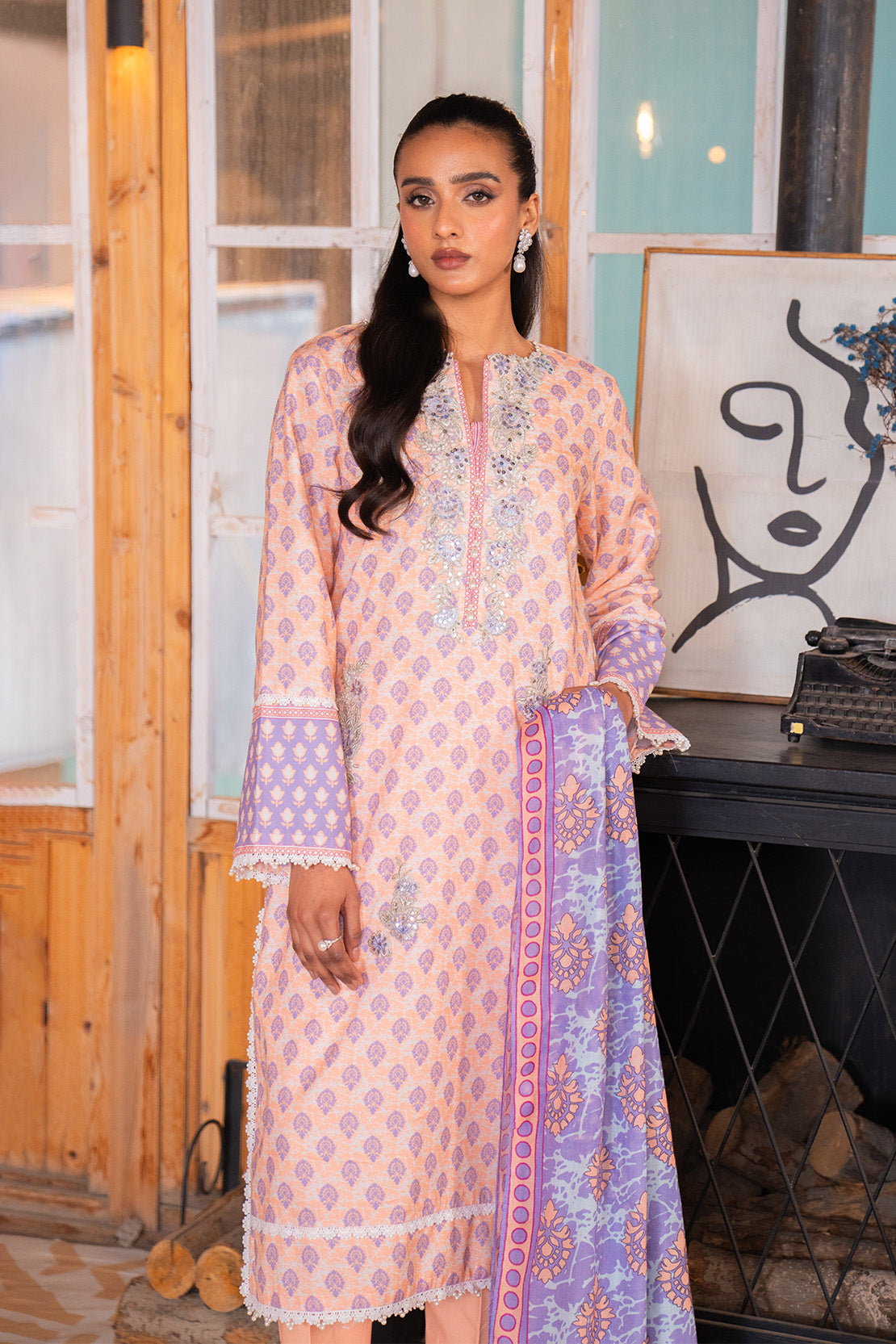 Embroidered - 2 Pc Lawn Suit (Lawn Dupatta)