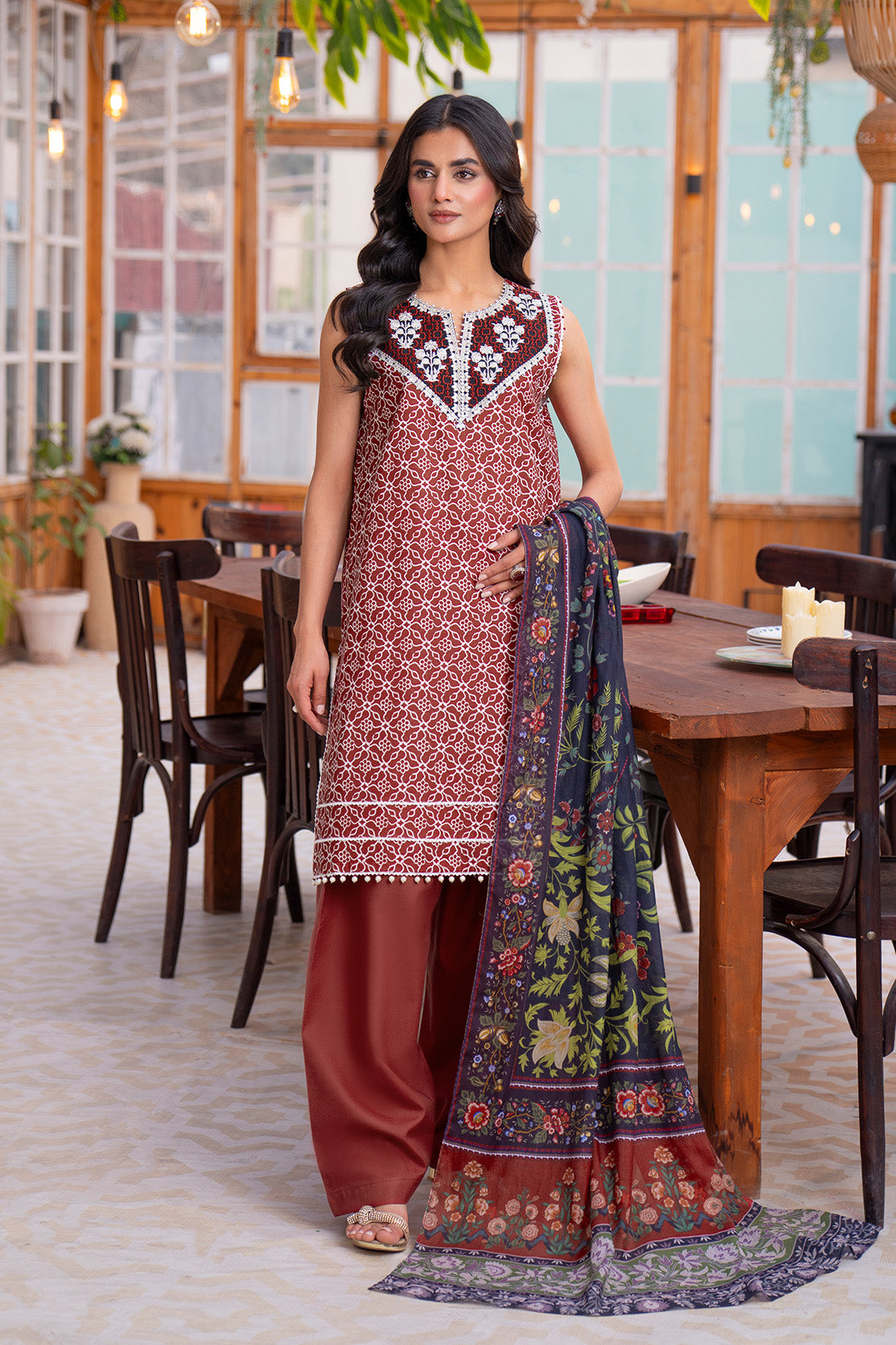 Embroidered - 2 Pc Lawn Suit (Lawn Dupatta)