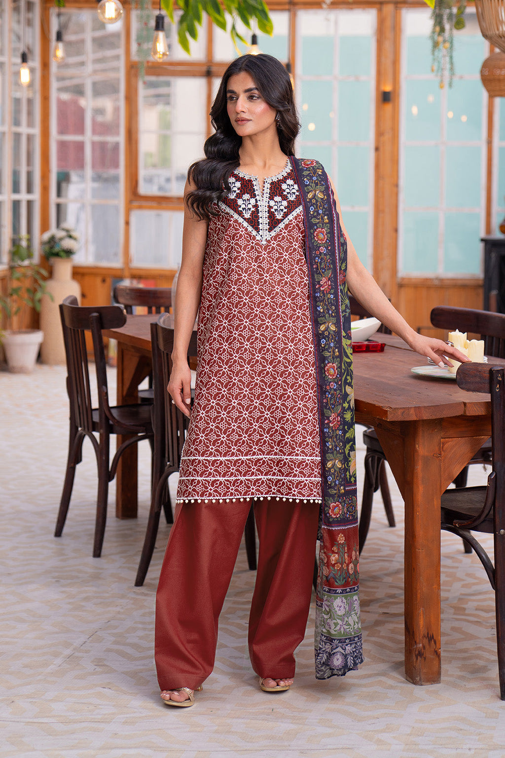 Embroidered - 2 Pc Lawn Suit (Lawn Dupatta)
