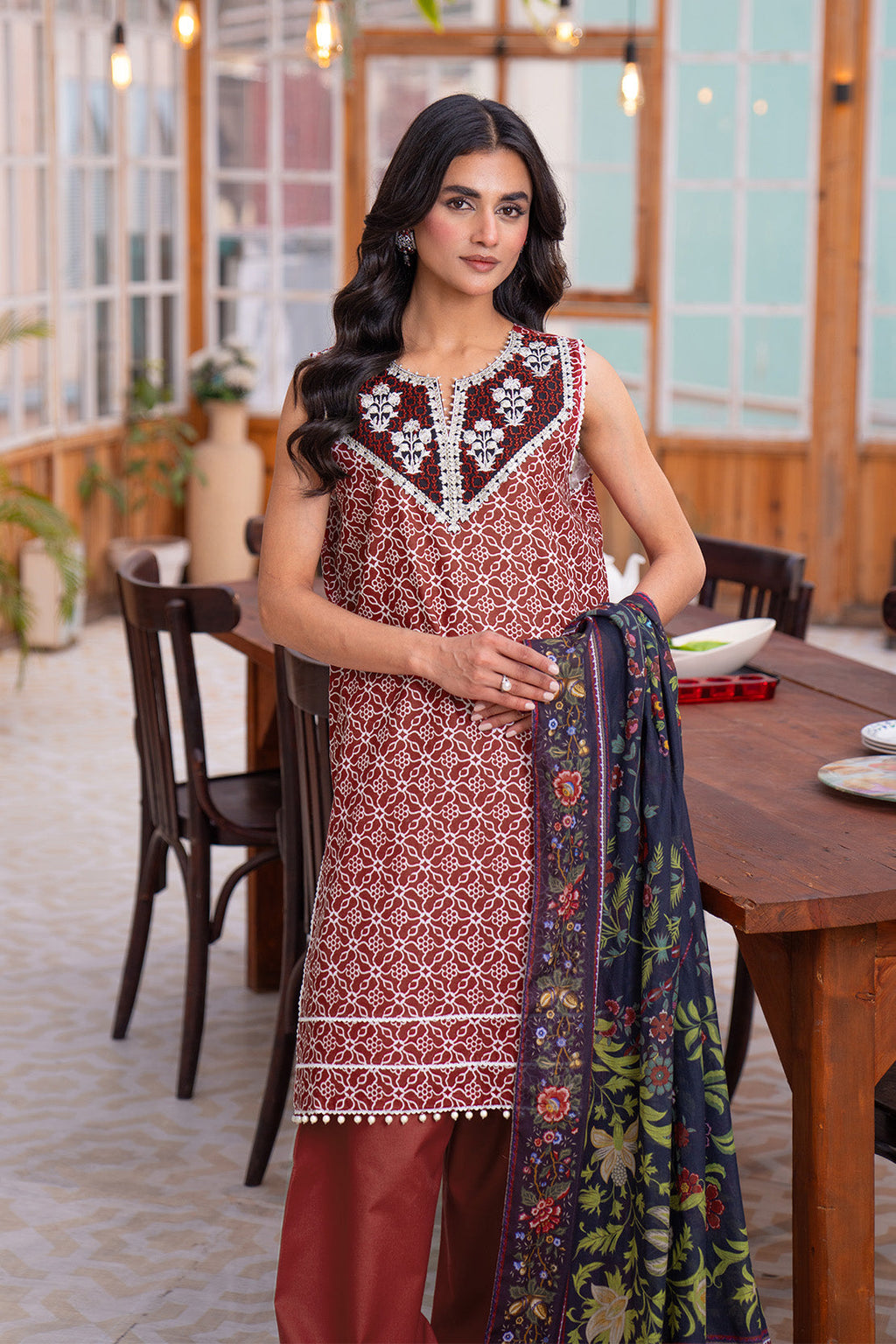 Embroidered - 2 Pc Lawn Suit (Lawn Dupatta)
