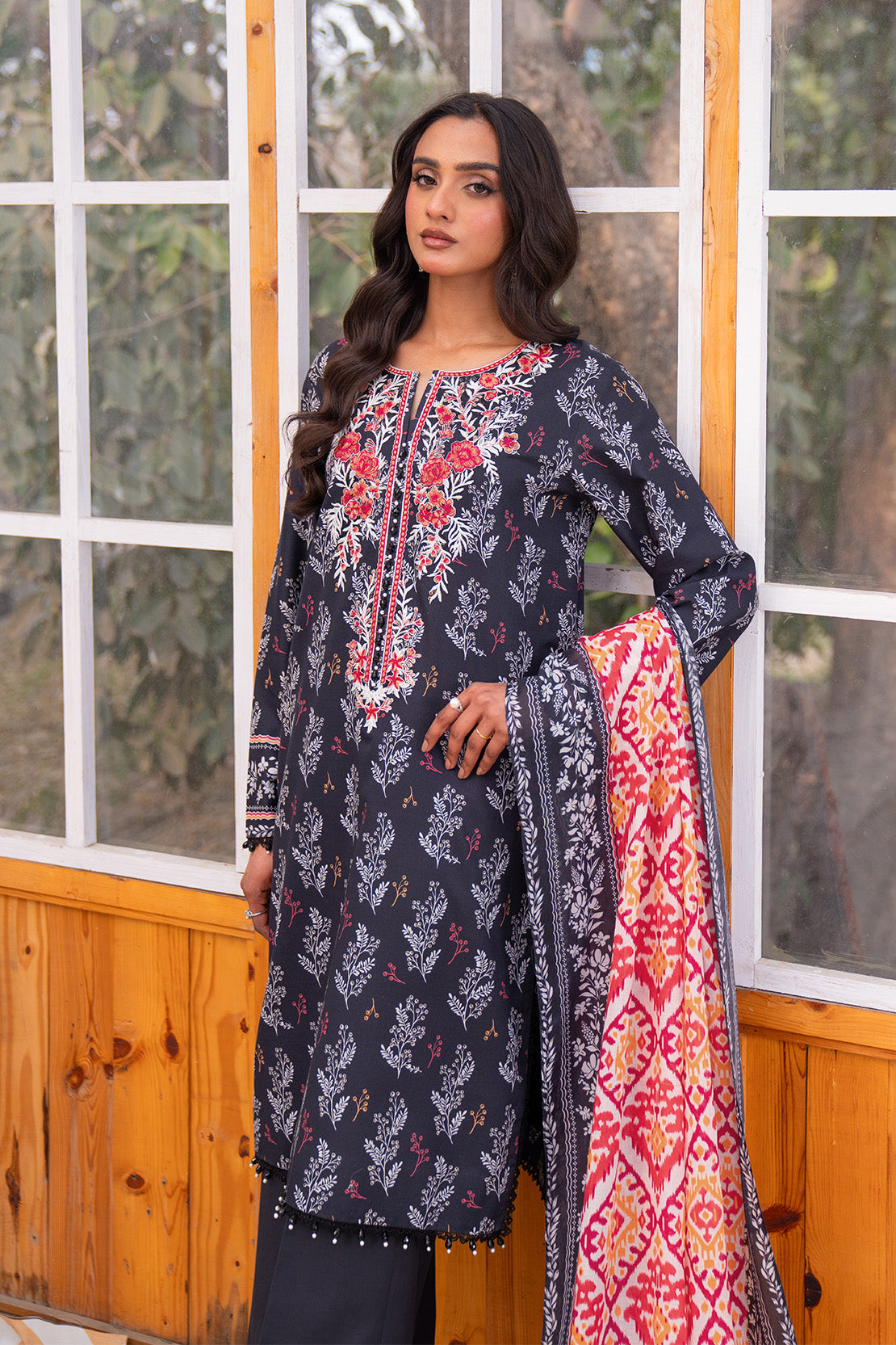 Embroidered - 2 Pc Lawn Suit (Lawn Dupatta)