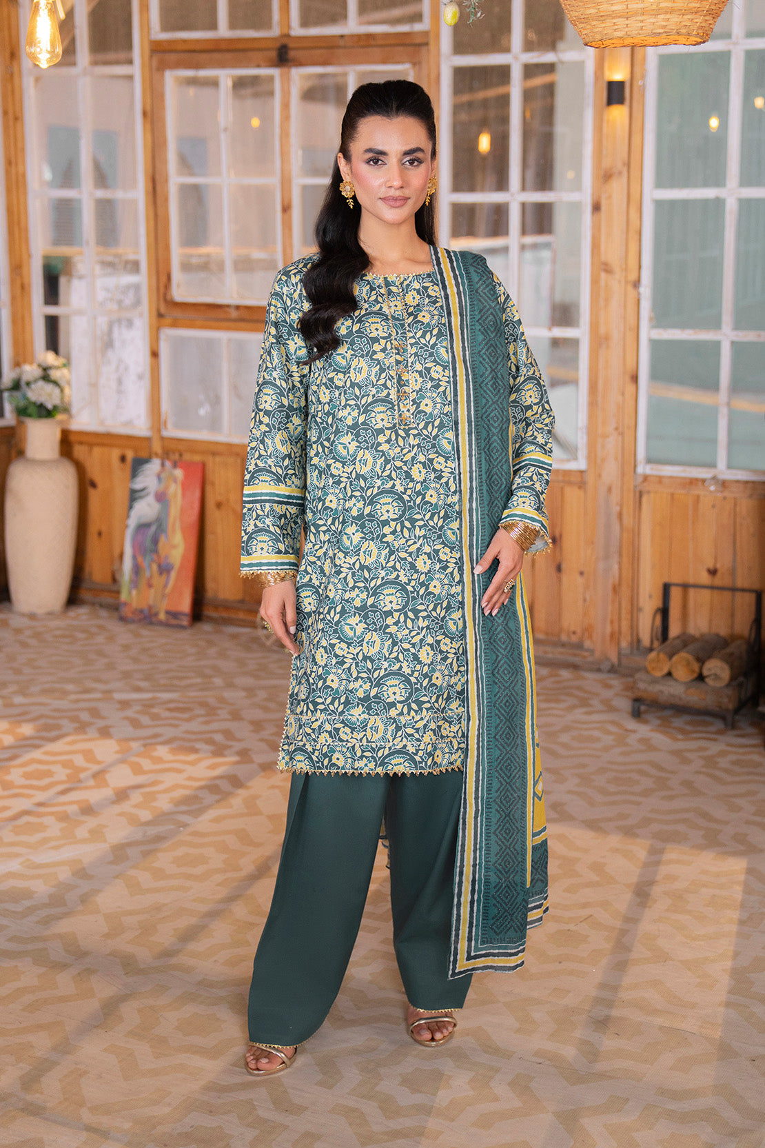 Printed - 2 Pc Lawn Suit (Lawn Dupatta)