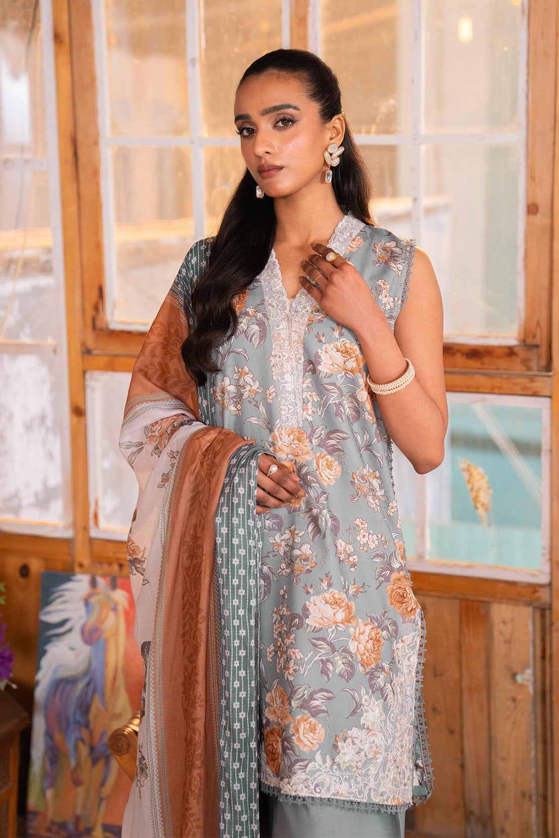 Embroidered - 3 Pc Lawn Suit (Lawn Dupatta)