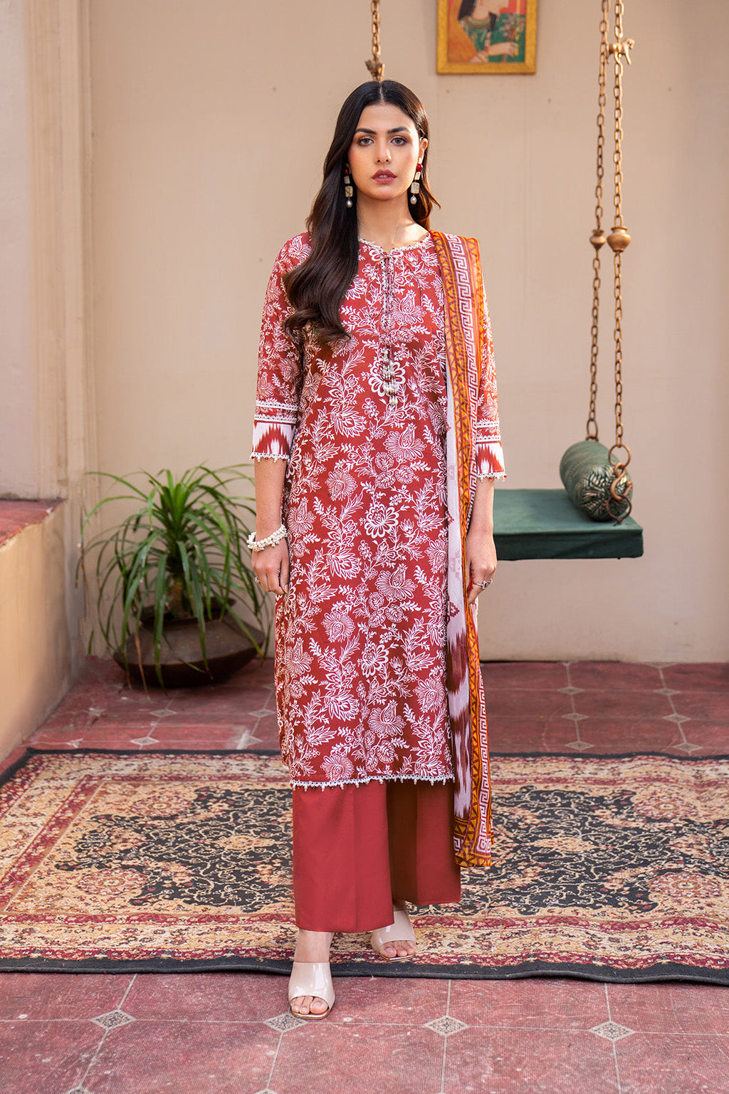 Printed - 3 Pc Lawn Suit(Chiffon Dupatta)