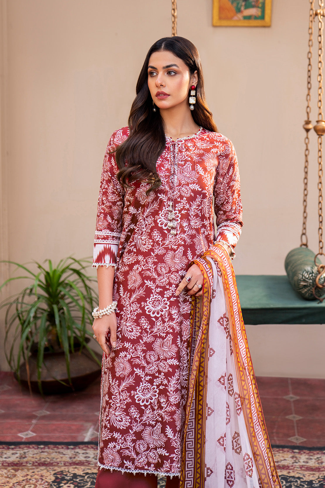Printed - 3 Pc Lawn Suit(Chiffon Dupatta)