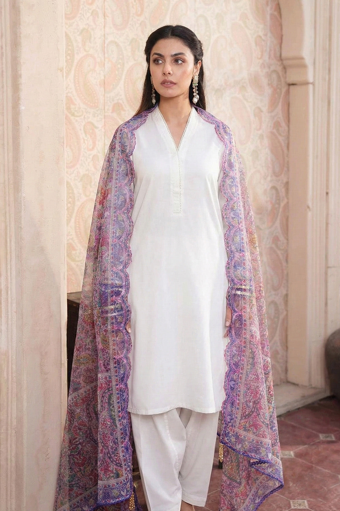 Embroidered - 1 Pc Printed Dupatta