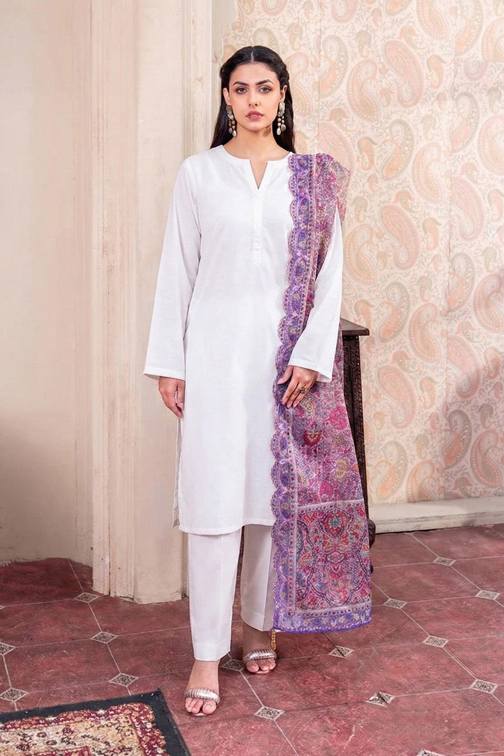 Embroidered - 1 Pc Printed Dupatta