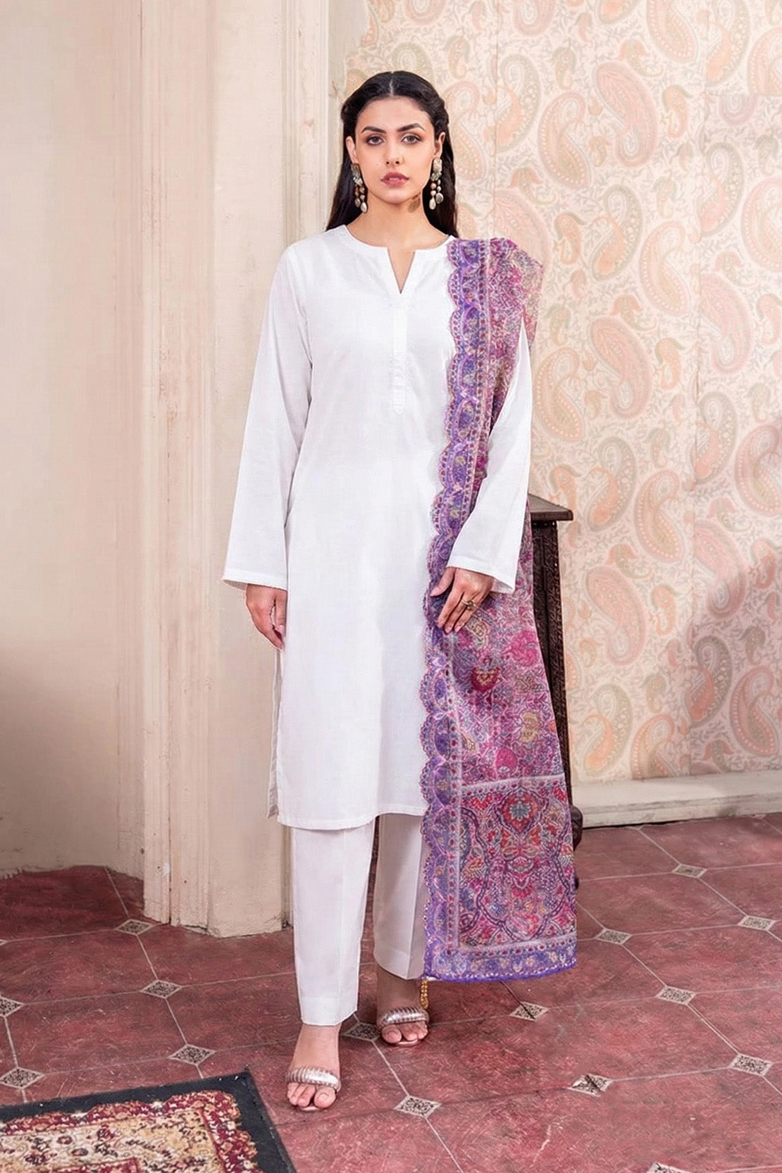 Embroidered - 1 Pc Printed Dupatta