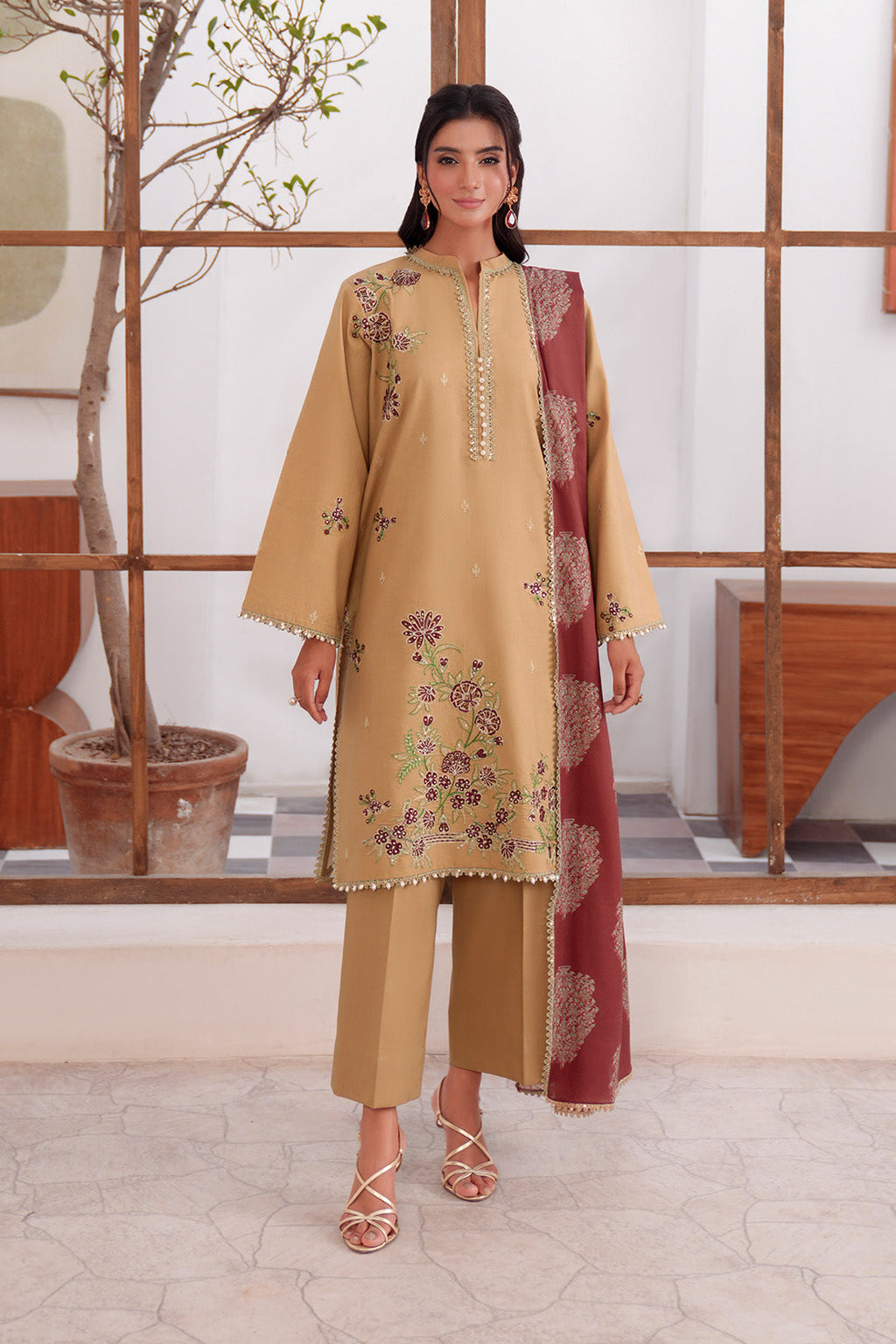 Embroidered - 2 Pc Lawn Suit (Lawn Dupatta)