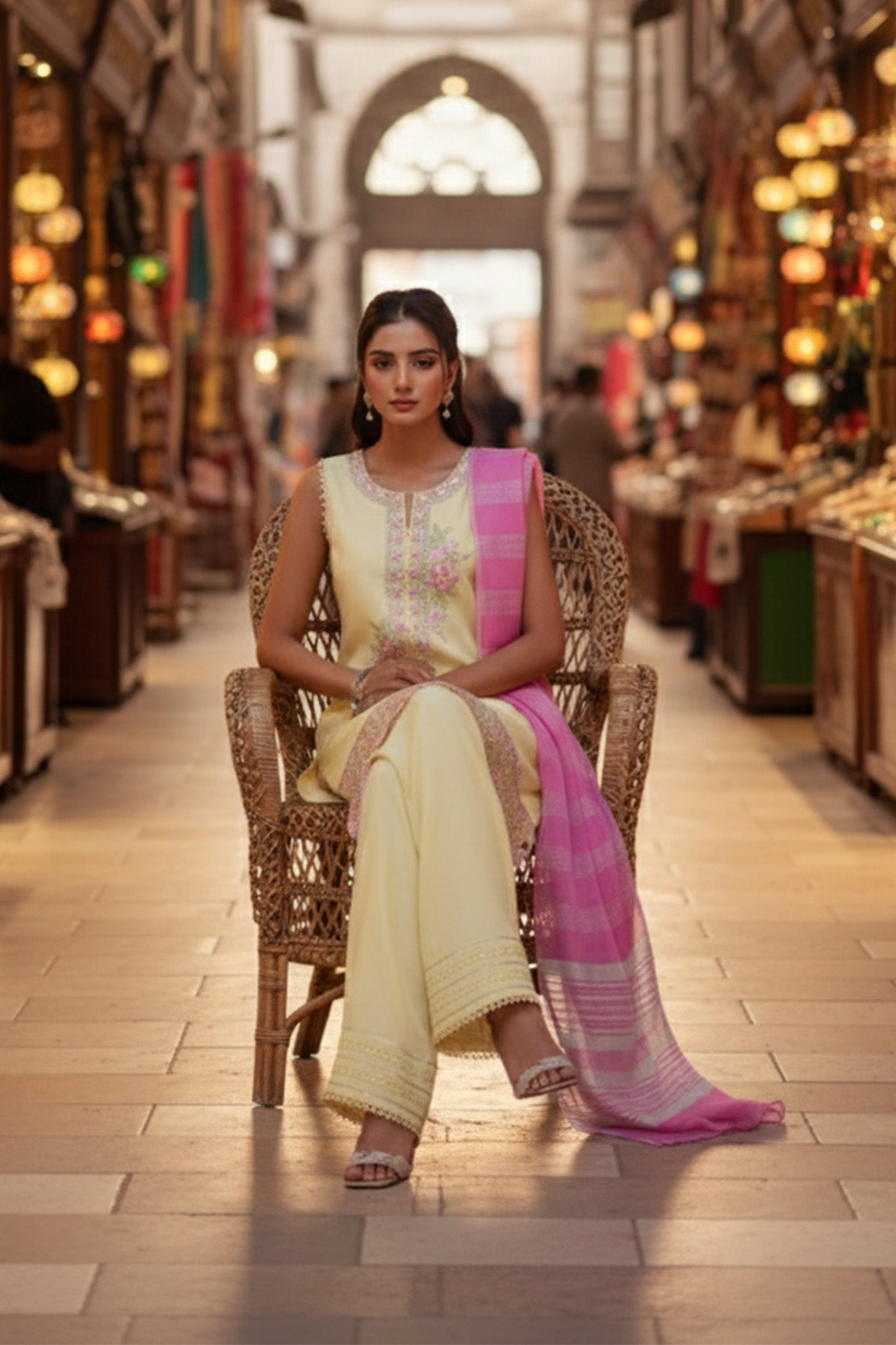 Embroidered - 3 Pc Lawn Suit (Dyed Yarn Dupatta)