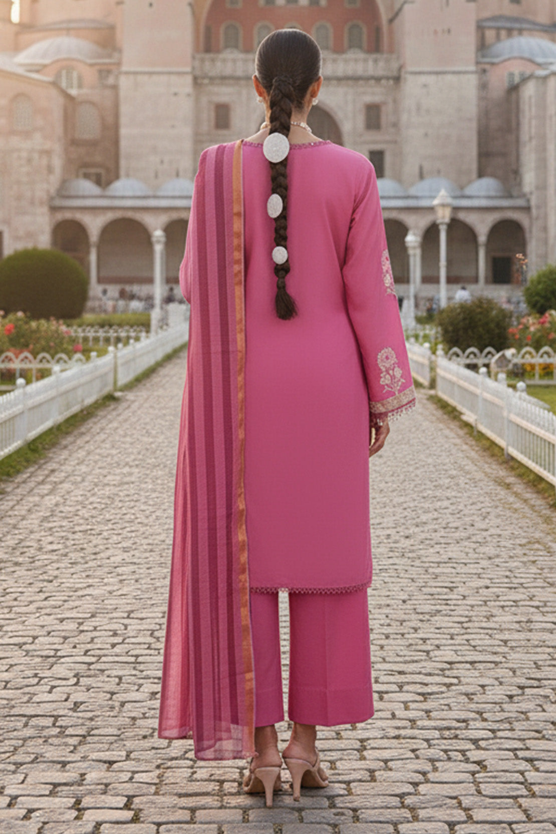 Embroidered - 3 Pc Lawn Suit (Dyed Yarn Dupatta)