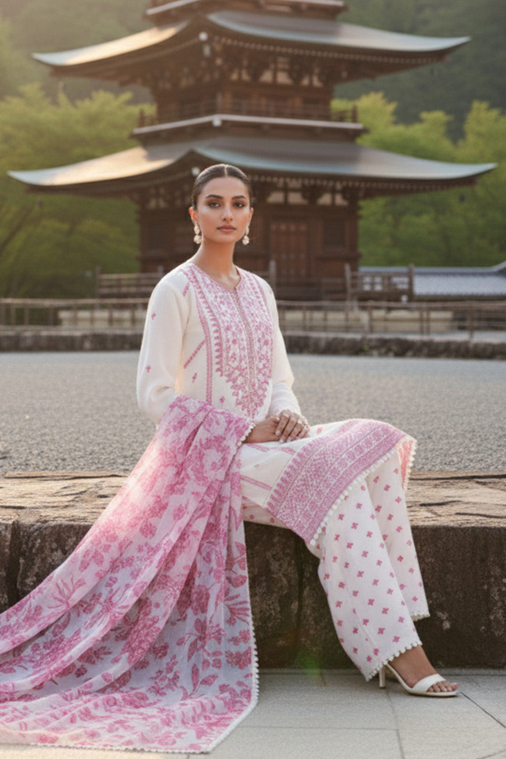 Embroidered - 3 Pc Lawn Suit (Lawn Dupatta)