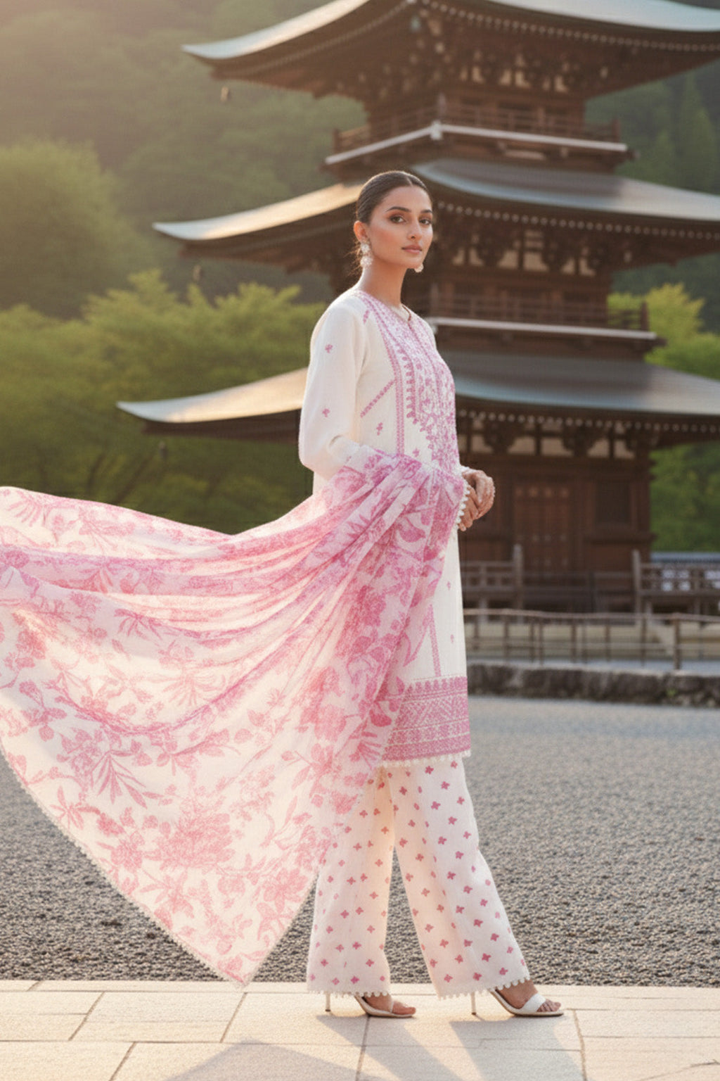 Embroidered - 3 Pc Lawn Suit (Lawn Dupatta)