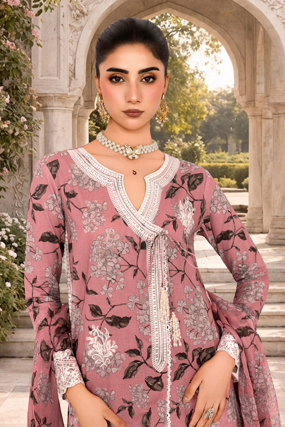 3PC LAWN & CHIFFON EID FESTIVE UNSTITCHED