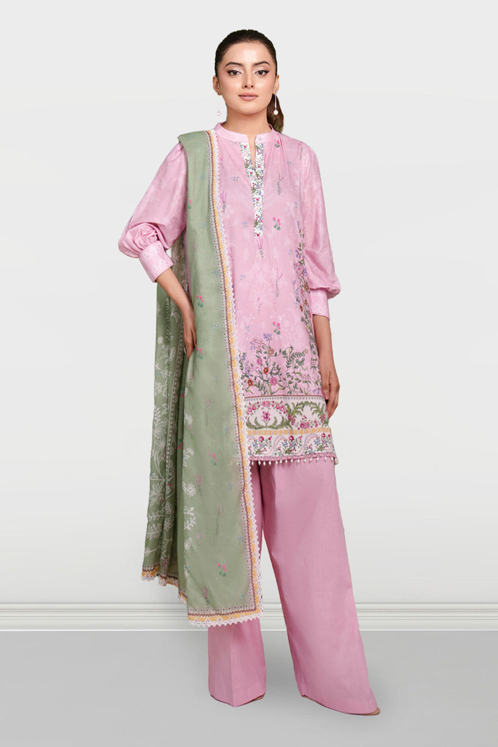 Printed - 3 Pc Cambric Suit