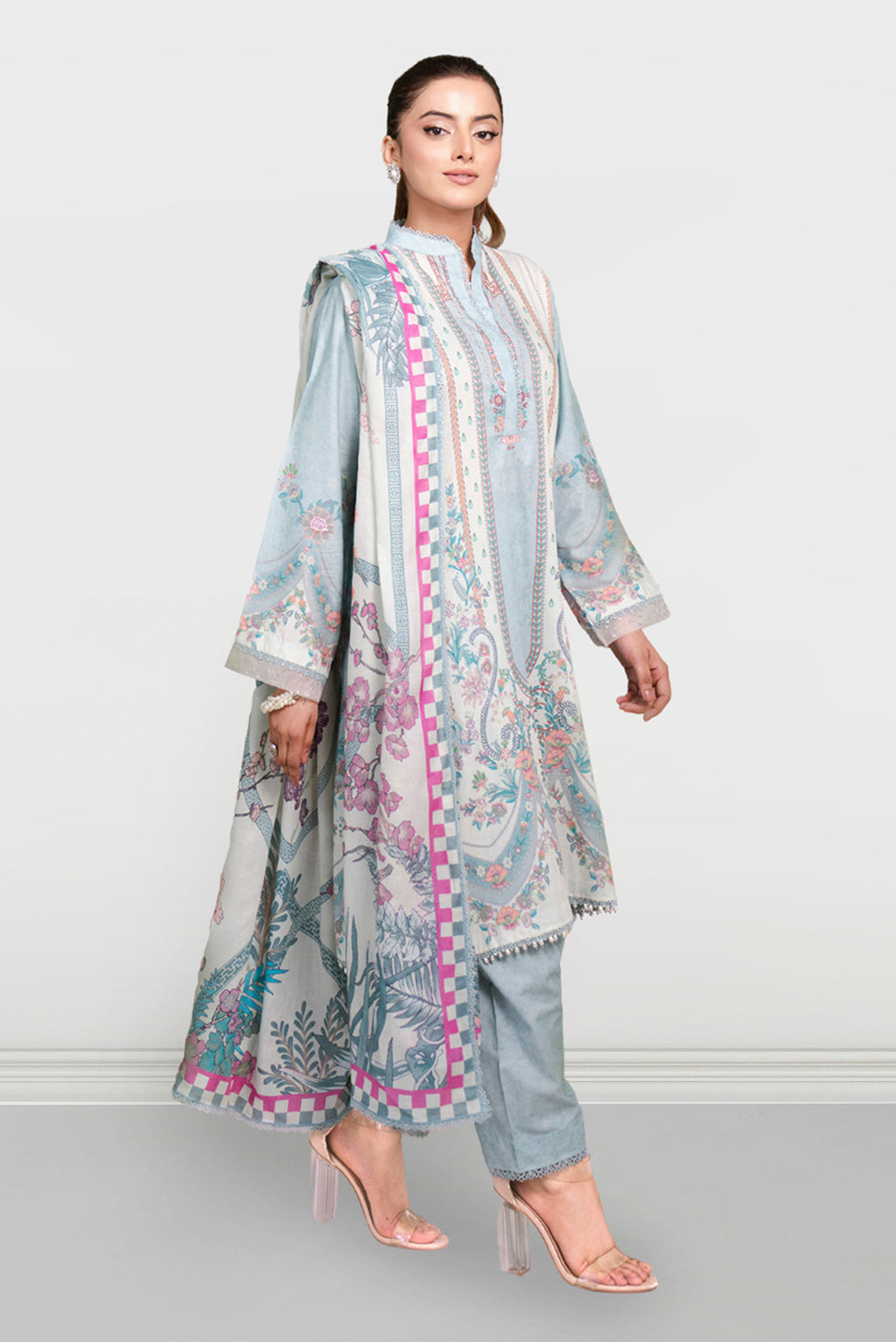 Printed - 3 Pc Cambric Suit