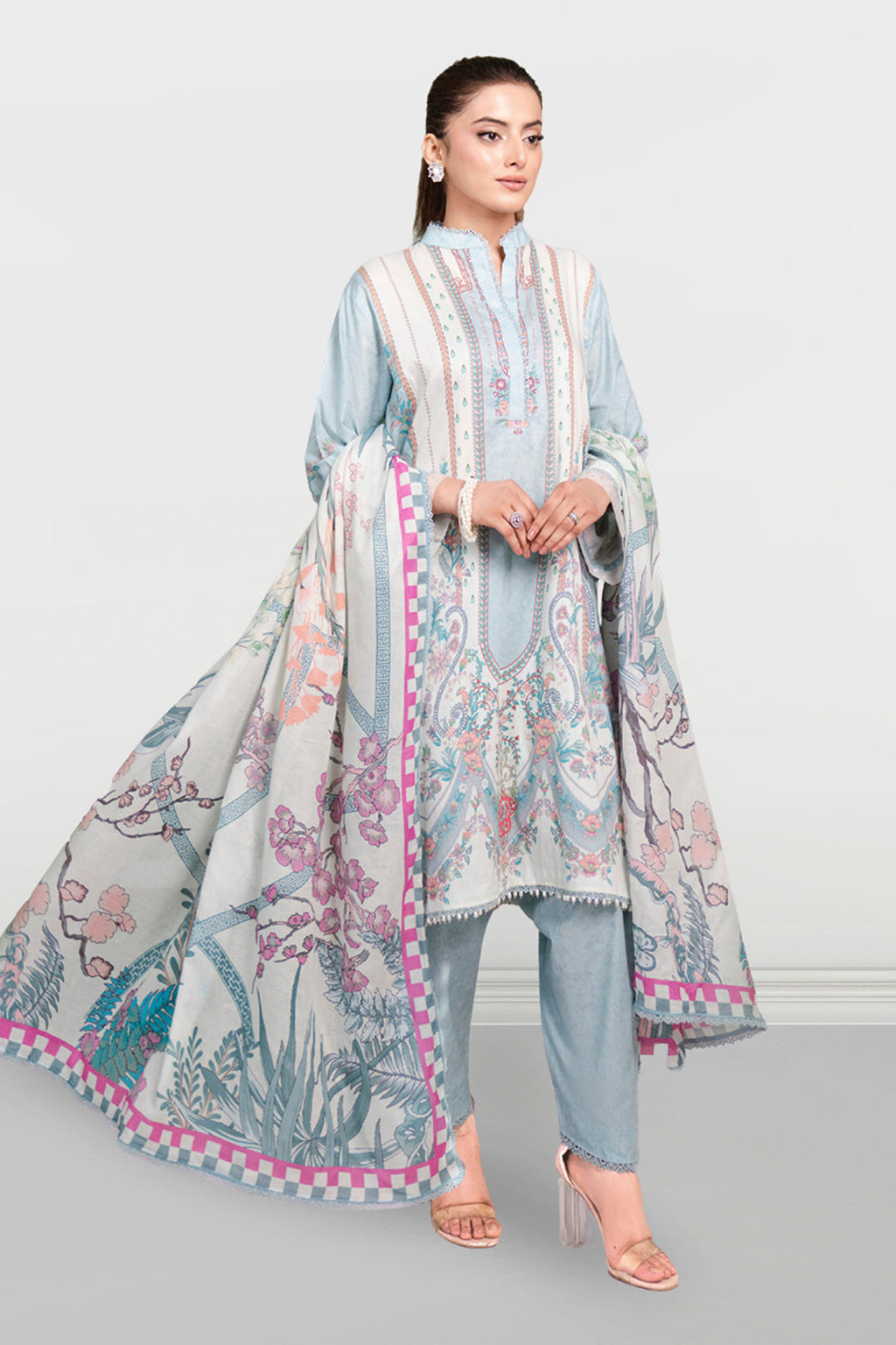 Printed - 3 Pc Cambric Suit